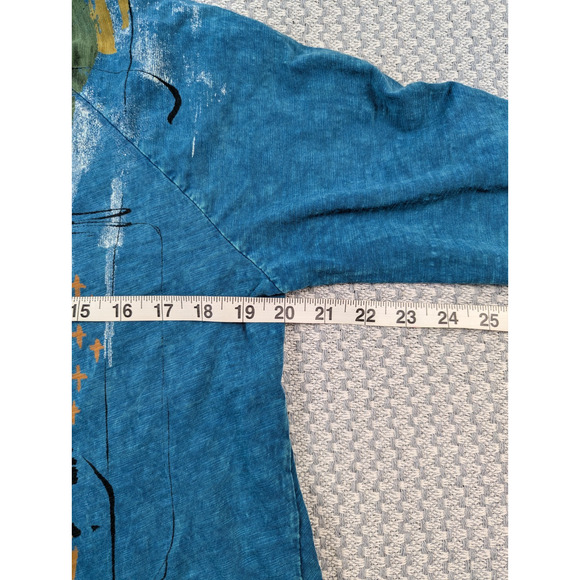 Jess & Jane Shirt Womens Medium Mineral Washed Tunic Patch Pocket 100% Cotton - Picture 6 of 9